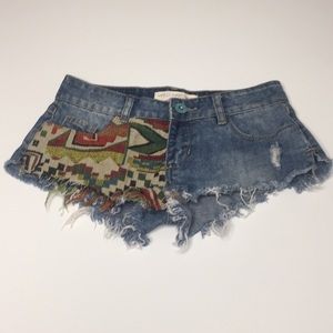 Mexican Style Blue Jean Shorts